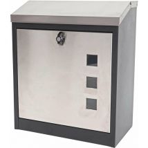 Décoshop26 - Boîte aux lettres xxl verrouillable enduit de poudre 52x44x25cm acier inoxydable noir 040001341