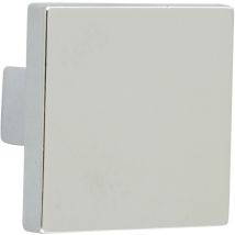 Bouton de meuble Carré argent zamak H.28 x l.30 x P.30 mm - REI
