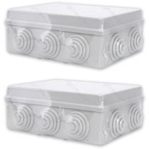 Aigostar - boîtier de détachage extérieur avec interrupteurs de cables 190x140x70 mm IP44 2 pièces