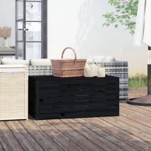Bonnevie - Boîte de jardin Coffre de rangement de jardin Moderne - noir 101x50,5x46,5 cm bois massif de pin BV181448