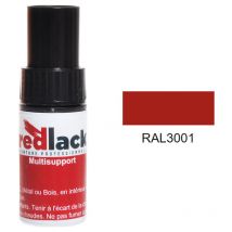 Redlack - Bote de pintura retoque Rojo seguridad ral 3001 Brillo multisoporte