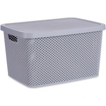 Panier en plastique avec couvercle, organiseur, 19 l