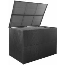 Doc&et² - inlife Boîte de rangement de jardin Noir 150x100x100 cm Résine tressée