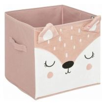Boîte de Rangement Enfant Biche 29x29cm Rose