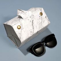 Bote de rangement pour lunettes de soleil en cuir à 5 fentes Bote de rangement pour lunettes de soleil multiples pour hommes et femmes, marbre