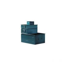 Boîte de transport empilable, acier, taille 4, gris-bleu, L200xP300x150 mm