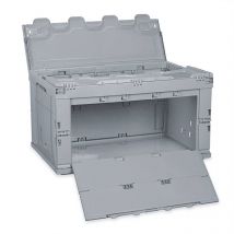 Boîte de transport pliable couvercle 60 litres gris