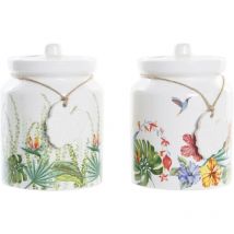 Multicolore Dkd Home Decor pot de jardin tropical 15 x 15 x 21 cm (2 pièces)