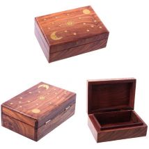 Boîte en Bois de Sheesham motif Astres