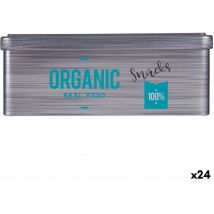 Kinvara - Bote organic snacks gris hojalata (11 x 7,1 x 18 cm) (24 unidades)