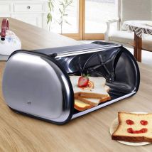 Boîte à pain, en acier inoxydable, Corbeille à pain442718 cm - Argent