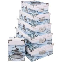 6 boîtes zen multicolore coins métal - 5 Five