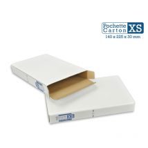 Lot de 1000 Boîtes Pochettes Carton xs - hauteur 3cm - format 140x225 mm