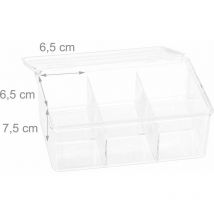 Boîte à thé transparente 6 compartiments accessoire cuisine