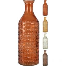 Excellent - botella relieve vidrio surtida 30 cm , Botella labrada vidrio surtida 29,5cm Marca Material: Vidrio. Medidas 29,5 cm x 7 cm. Colores