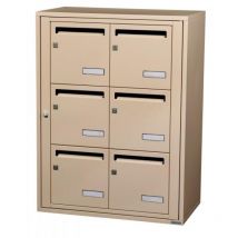 Boîtes aux lettres collectives intérieures - 6 cases - fixation murale -Gris anthracite ral 7016 Leabox