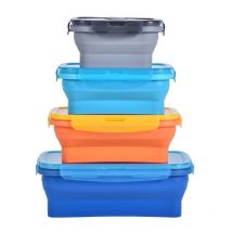 Boîtes de conservation rétractables en silicone sans bpa Lot de 4 boîtes hermétiques pour aliments Durandal