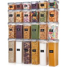 Cozevdnt - Boîtes De Rangement Hermétiques Avec Couvercles, 24 Boîtes En Plastique Pour Cuisine Et Garde-manger Pour Céréales, Aliments Secs, Farine 