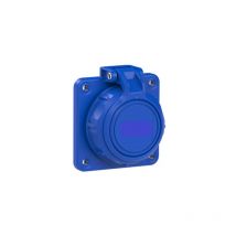 Solera - Base fixe panneau arrière Schuko 2P+T avec couvercle (16A 250V) IP67/IK09 7,5x8,4x6,1cm coloris bleu