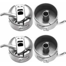 4 Pièces Boîtier De Canette En Acier Inoxydable Pour Machine À Coudre, Chargement Frontal, Compatible Avec 15 Modèles De Classe