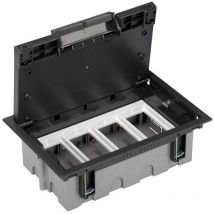 Simon - Boîte de sol 70mm 4 modules graphite 52050004-038