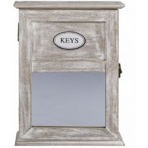 Boîtier Range-clés en bois avec miroir