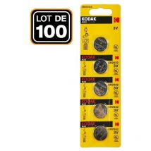 Paquete de 100 pilas de botón de litio KODAK CR2032 3V 210mAh