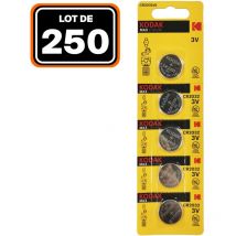 Paquete de 250 pilas de botón de litio KODAK CR2032 3V 210mAh