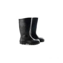 Sicherheitsstiefel, schwarz, PVC-beschichtetes Gewebe, Größe 42.