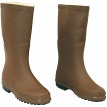 Bottes de genou de gomme avec semelle carrade non glissante marroni 42