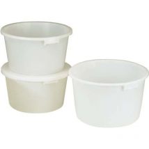 Bottich 65 l HD-Polyethylen weiß mit Griffmulden ø 590 mm Höhe 330 mm