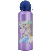 Borraccia in Alluminio per Bambini Disney Frozen da 530 ml, con beccuccio e tappo di sicurezza, lavabile e riutilizzabile