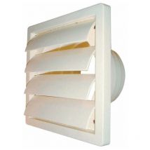 Grille - Bouche d'évacuation à clapet blanc 155 x 155 pour hotte,vmc ou sèche linge DMO