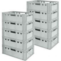 Boucher Caisse Viande Caisse Eurofleischkiste Caisse Empilement Plastique E2 Gris Kingpower