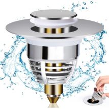 Swyeoot - Universal Sink Drain, Pop Up Sink Plug with 2 Seals for Bathtub, Kitchen, Wash Basin (Drain Hole 32-42mm), Plug Sink