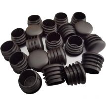 Bouchon en Plastique Rond, 20 pièces Bouchon d'extrémité de Tube Noir Bouchon de Chaise Glisse de Meubles /Jambe Tuyau Couvercle Insert (25mm)