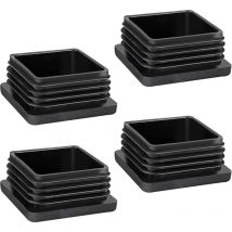 Bouchon Pied de Chaise,4 Pièces Bouchons pour Tuyau 50X50mm Bouchon Tube Carré pour Tubes Métalliques, Chaises, Canapés, Tables et étagères
