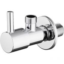 Gotrays - Bouchon pivotant avec poignée, robinet d'angle pour cuisine et salle de bains (1/2' 3/8'), chromé
