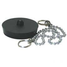 Bouchon pvc noir avec chainette anneau