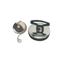 Bouchon sanitaire avec plaque et chaA ne en acier inoxydable 52 mm pour lavabo