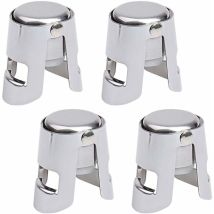 Bouchons À Champagne, 4 Pcs Bouchons Acier Inoxydable Pour Bouteille De Vin, Pour Champagne Mousseux Vin Rouge Bouchon Réutilisable En Acier 