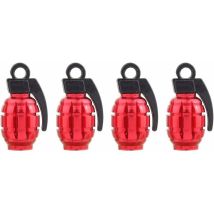 Bouchons De Tige De Valve De Pneu De Grenade Rouge Pour Vélo De Camion De Voiture