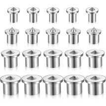 Drillpro - Bouchons de transfert de chevilles et de tenons en acier allié, 20 pièces, 1/4 pouces, argent, durables, faciles à utiliser pour des