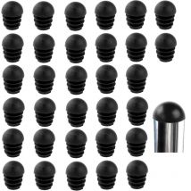 Bouchons de tube de chaise ronds noirs Embouts de pied de chaise rond Embout de pied de chaise Protection de pied de chaise en caoutchouc 32 pièces
