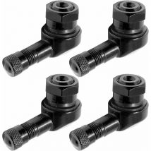 Bouchons de valve de pneu à angle de 90 degrés, 4 pièces de valve d'angle en aluminium de moto