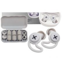 Bouchons d'oreilles, gris, bouchons d'oreilles en silicone réutilisables et lavables, pour dormir, réduire le bruit et protéger les oreilles