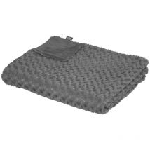 Pelliccia sintetica grigio ardesia bouclette 180x230cm - Atmosphera créateur d'intérieur