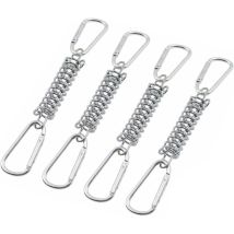 Boucle Ressort Tension Fixation Store - Voile D'ombrage Fixations Accessoires en Acier Inoxydable avec 4 Ressorts HéLicoïdaux 8 Mousquetons pour