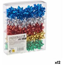 Pincello - Nœuds pailletés multicolores pvc 5 x 3,5 x 5 cm (12 unités)