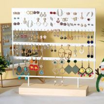 Lablanc - Boucles d'oreilles organisateur support bijoux présentoir bois support boucle d'oreille organisateur 144 trous pour oreille goujons boucles